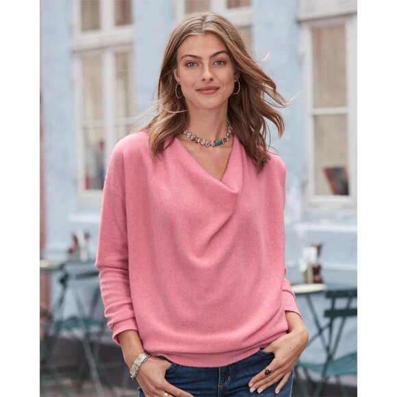 Sundance Sweaters - Sundance 100% Cashmere Draped Neck Long Sleeve Sweater